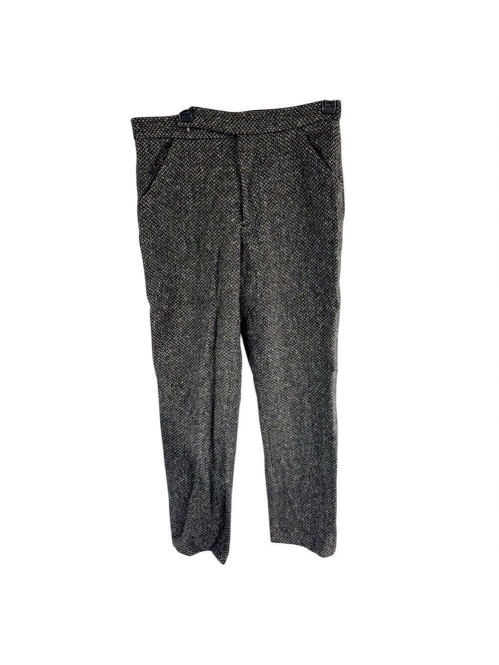 Dolce & Gabbana Tweed Slim Fit Cropped Wool‎ Blend High Rise Pants